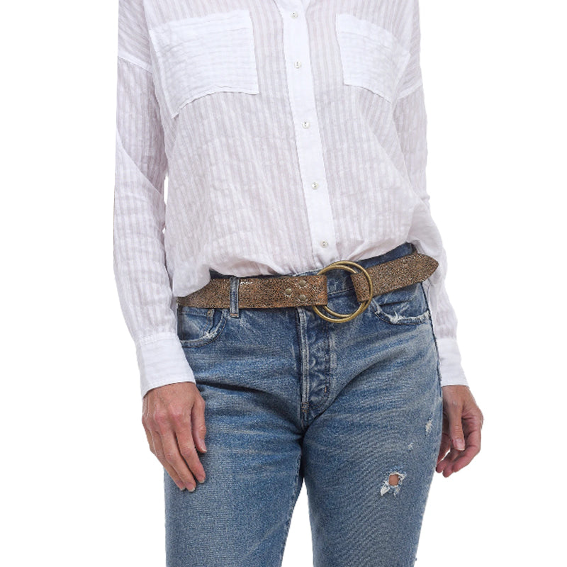 Double-Ring Belt - Antique Silver Metallic