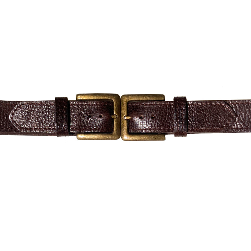 Double-Buckle Waist Belt - Chocolate