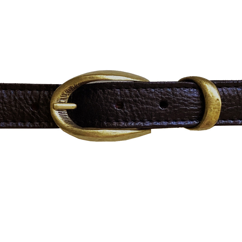 Etched wCast Keeper  Black wAntique Brass Buckle