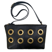 Load image into Gallery viewer, Grommet Clutch with Strap - Black
