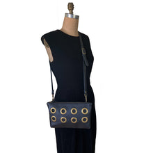 Load image into Gallery viewer, Grommet Clutch with Strap - Black

