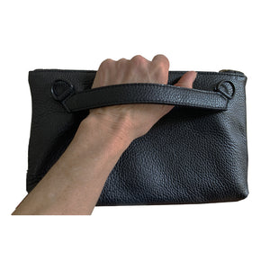 Grommet Clutch with Strap - Black