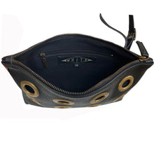 Load image into Gallery viewer, Grommet Clutch with Strap - Black
