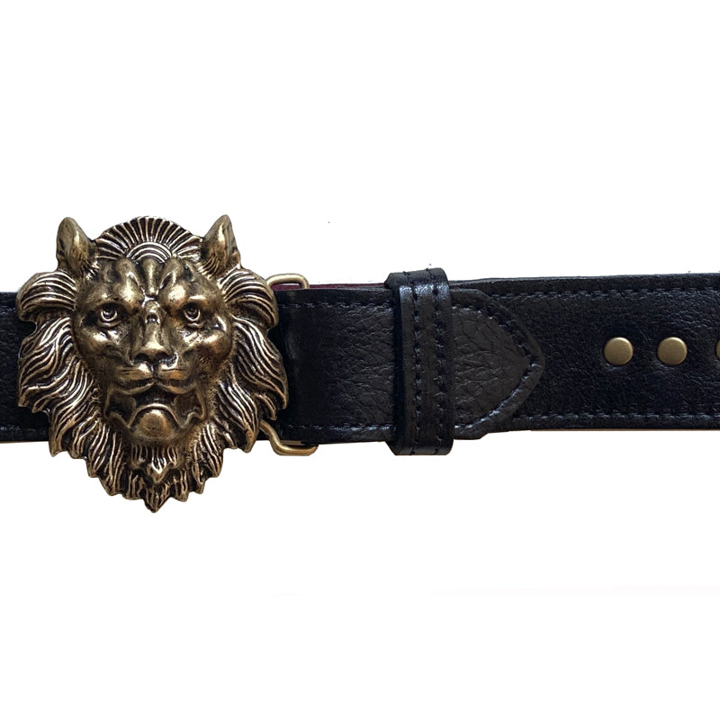 Lion Belt -  Black Studded