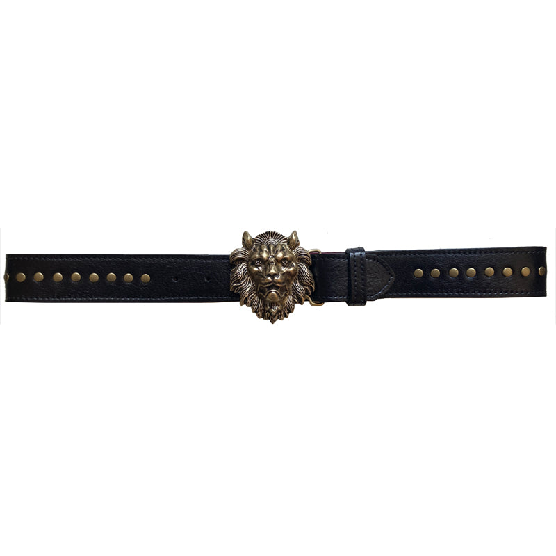 Lion Belt -  Black Studded