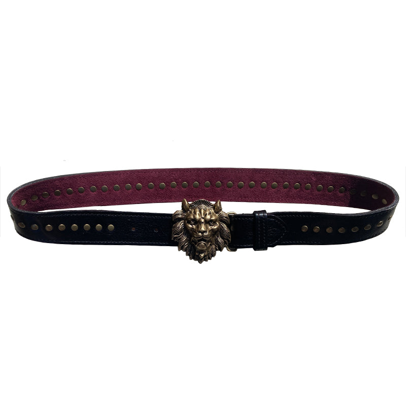 Lion Belt -  Black Studded