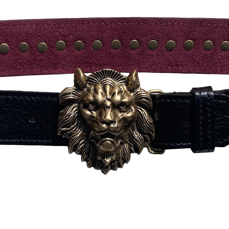 Lion Belt -  Black Studded