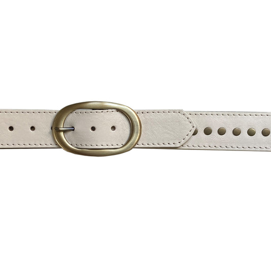 Oval Classic Studded - Bone Leather