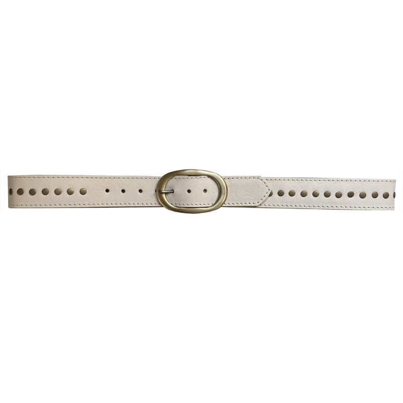 Oval Classic Studded - Bone Leather