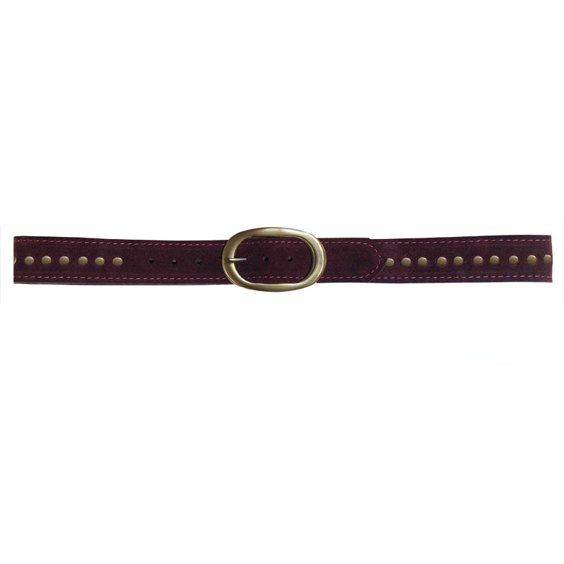 Oval Classic Studded - Burgundy Suede