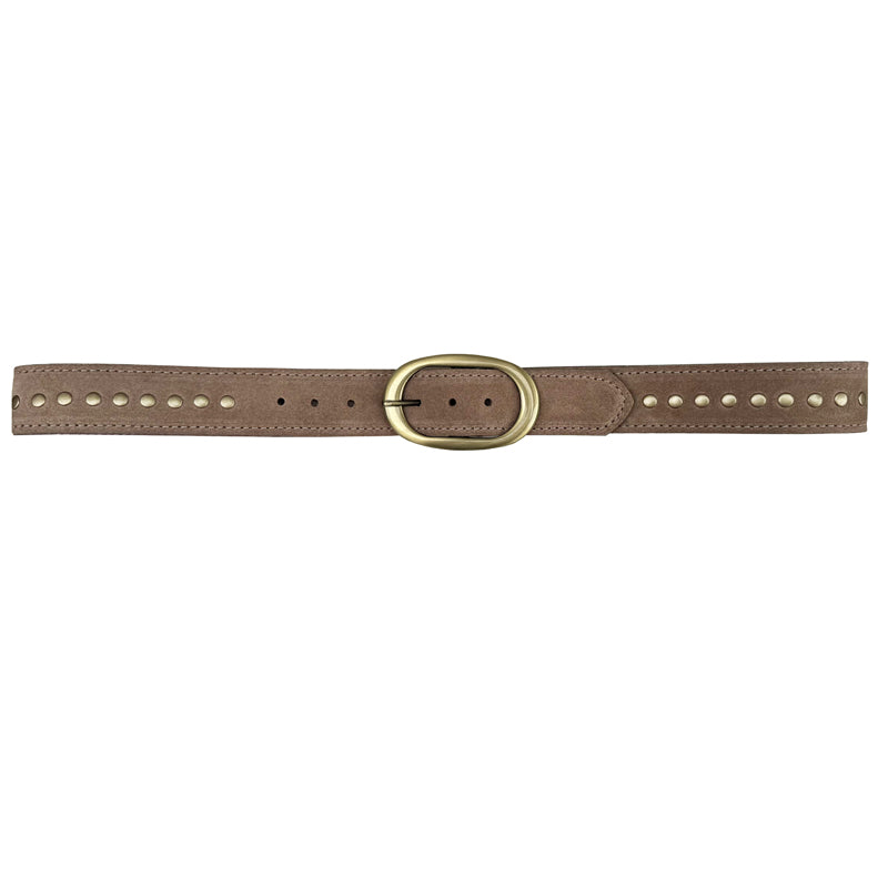 Oval Classic Studded - Tan Suede