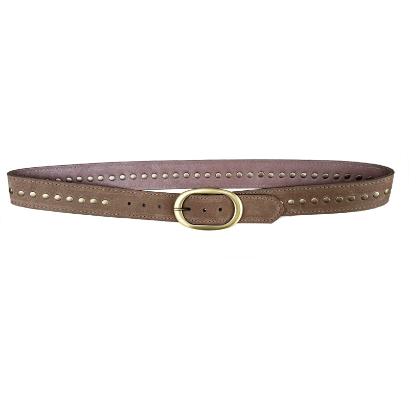 Oval Classic Studded - Tan Suede