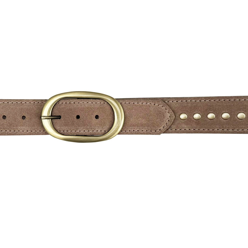 Oval Classic Studded - Tan Suede