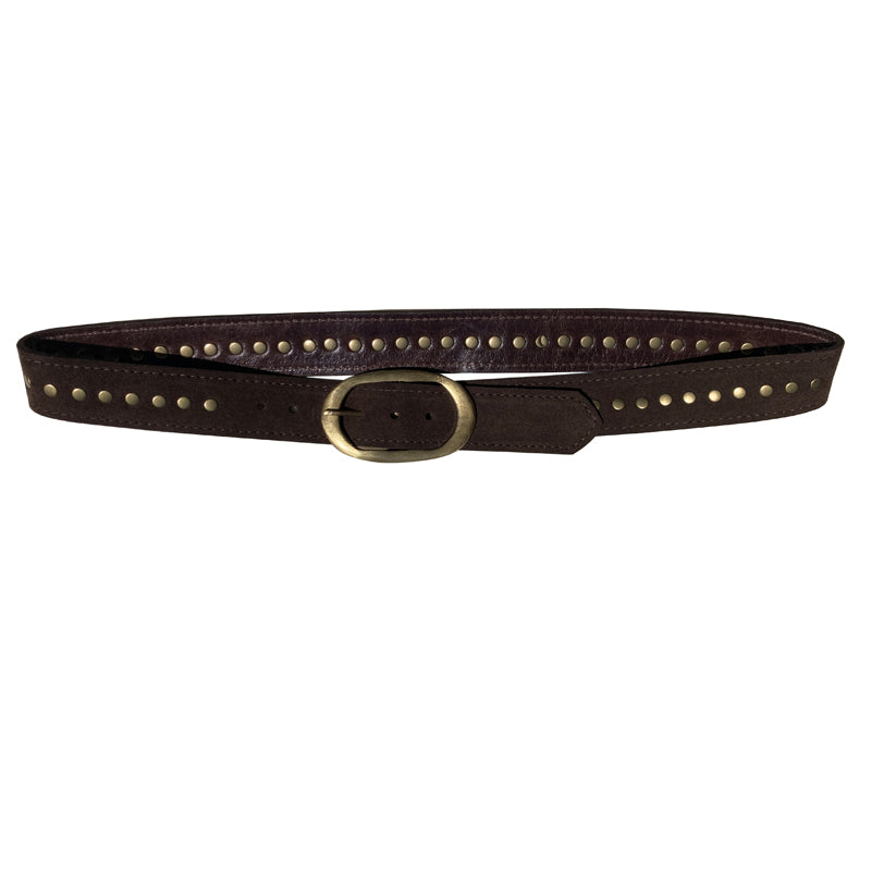 Oval Classic Studded - Chocolate Suede