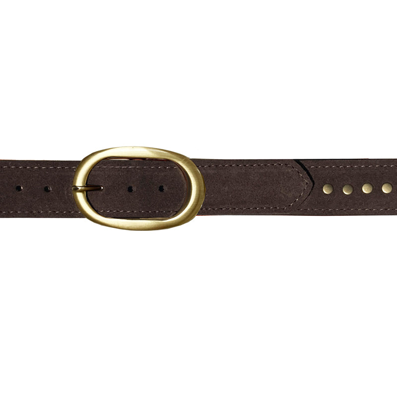 Oval Classic Studded - Chocolate Suede