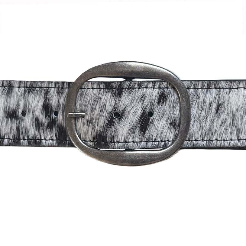 Heirloom Basic Belt -Salt & Pepper "Pony hide"