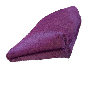 Small Leather Cosmetic Bag - Purple Fur