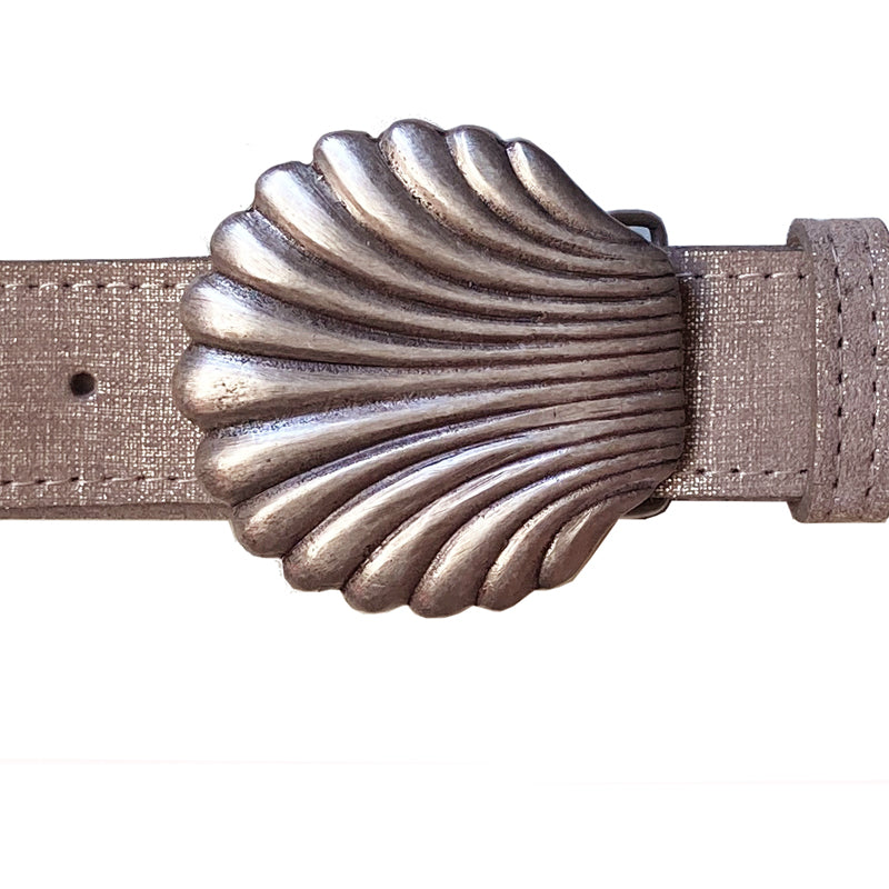 Shell Belt - Taupe Brushed Metallic