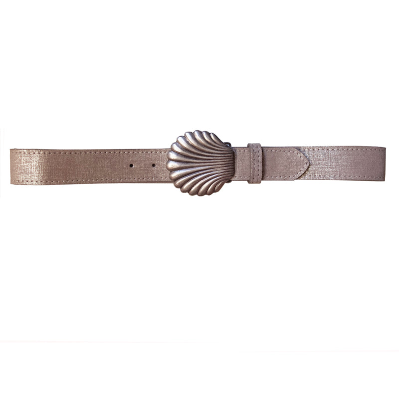 Shell Belt - Taupe Brushed Metallic