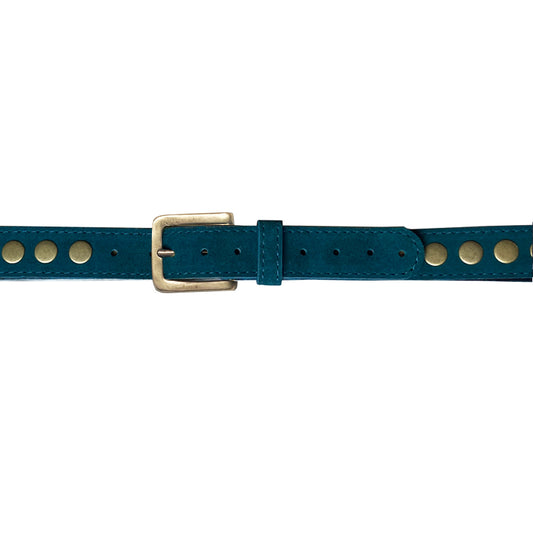 Large Rivets All Around - Teal Suede