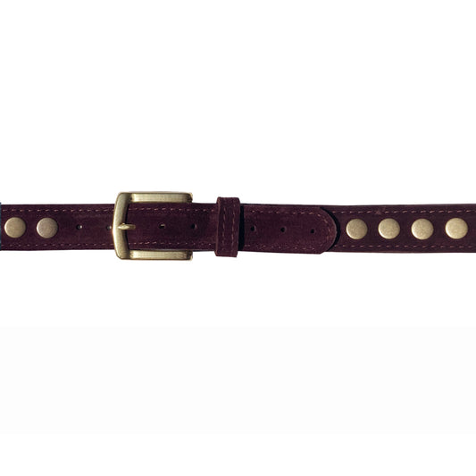 Large Rivets All Around - Burgundy Suede