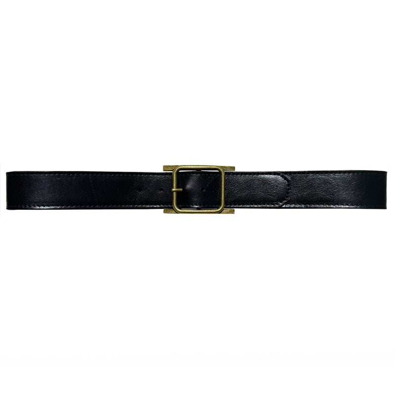 Square with Flanges - Black Leather