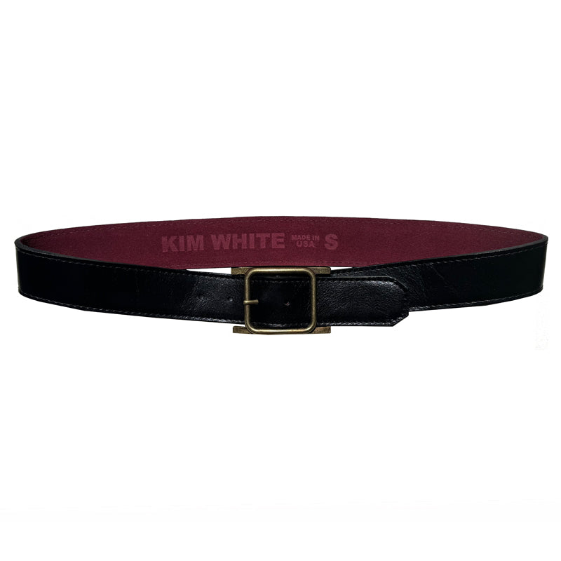 Square with Flanges - Black Leather