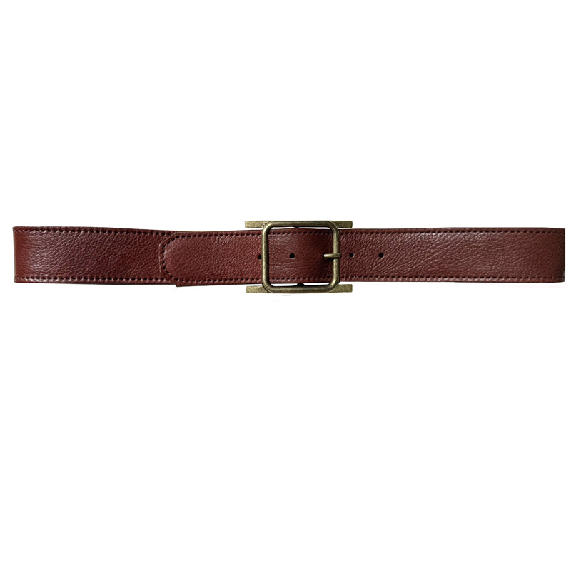 Square with Flanges - Brown Leather
