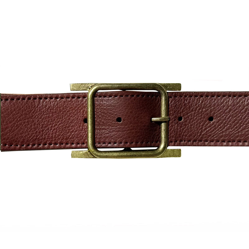 Square with Flanges - Brown Leather