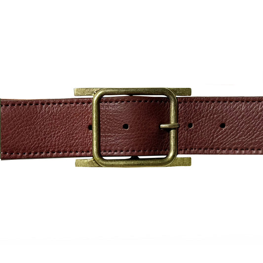 Square with Flanges - Brown Leather