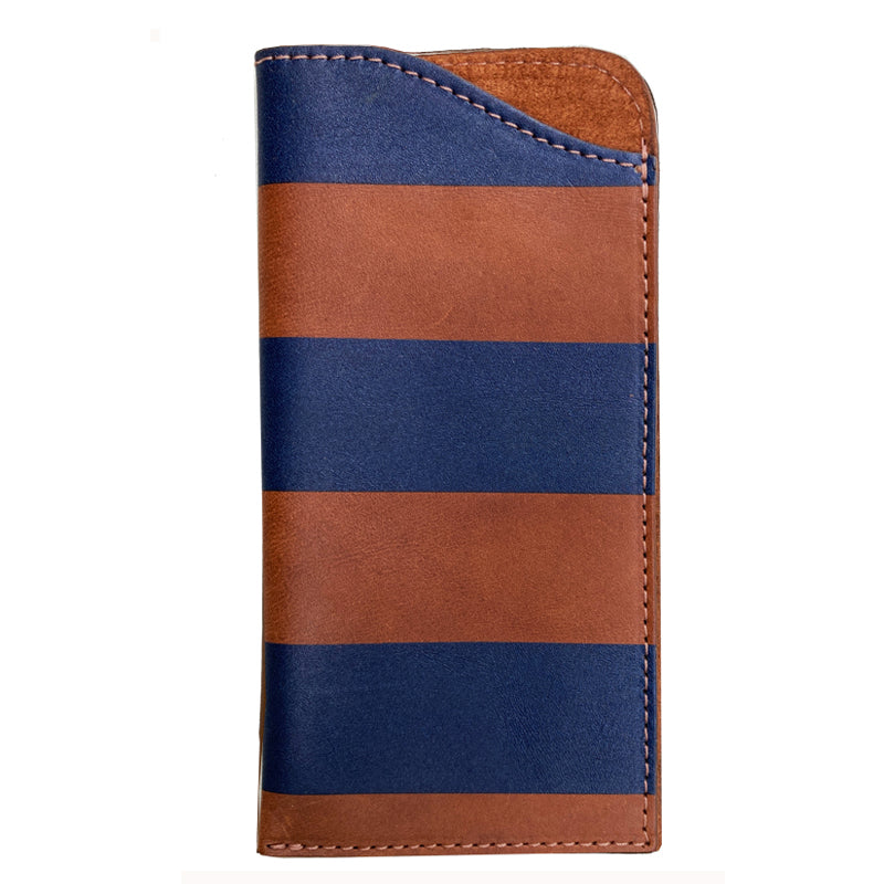 Eyeglass Case - Tan & Navy Stripe