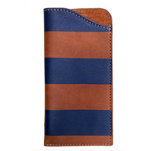 Load image into Gallery viewer, Eyeglass Case - Tan &amp; Navy Stripe
