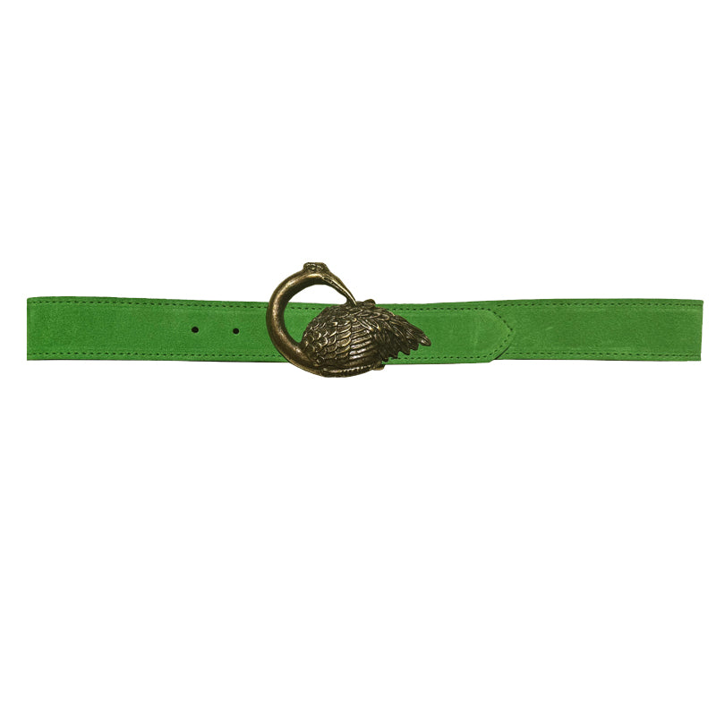 Bird Belt - Lime Green Suede