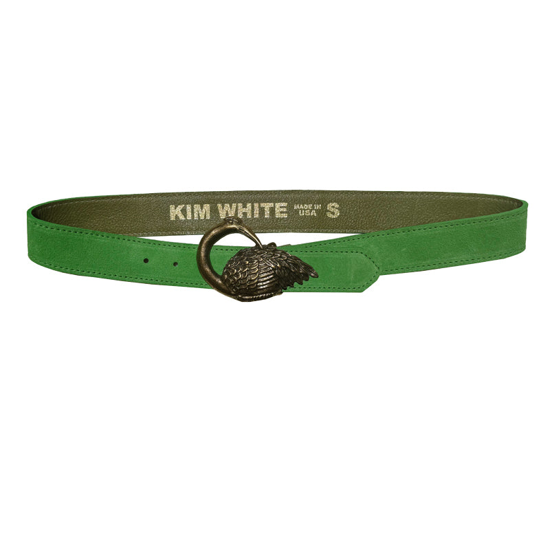 Bird Belt - Lime Green Suede