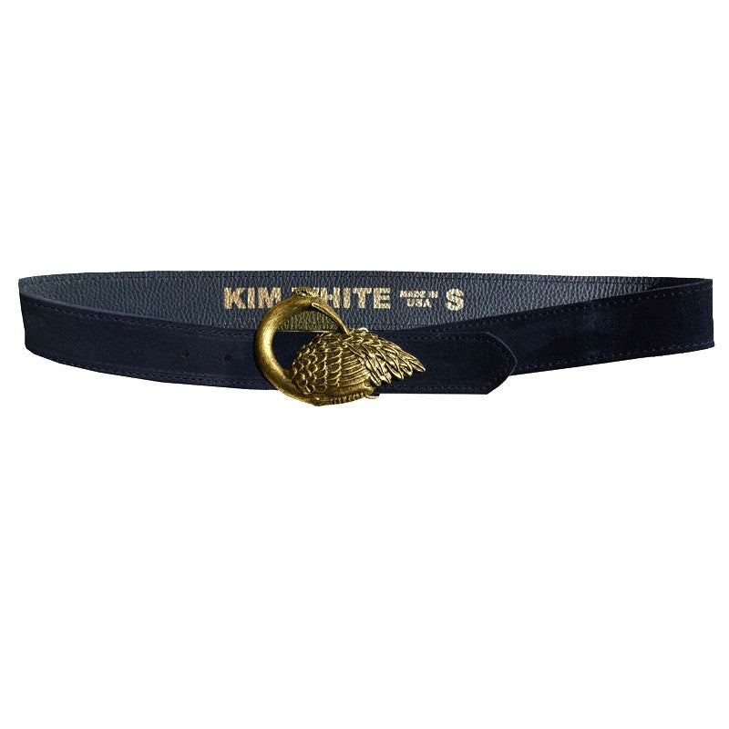 Bird Belt - Navy Suede