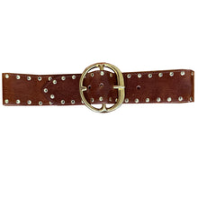 Load image into Gallery viewer, Chunky Studded Waist Belt - Cognac
