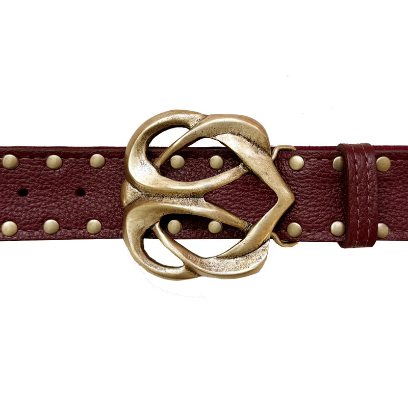 Cyber Lotus Waist Belt - Burgundy