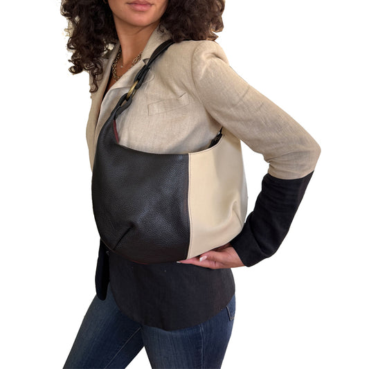 Hobo Bag - Black and Cream