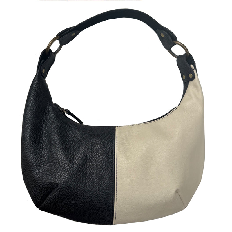 Hobo Bag - Black and Cream