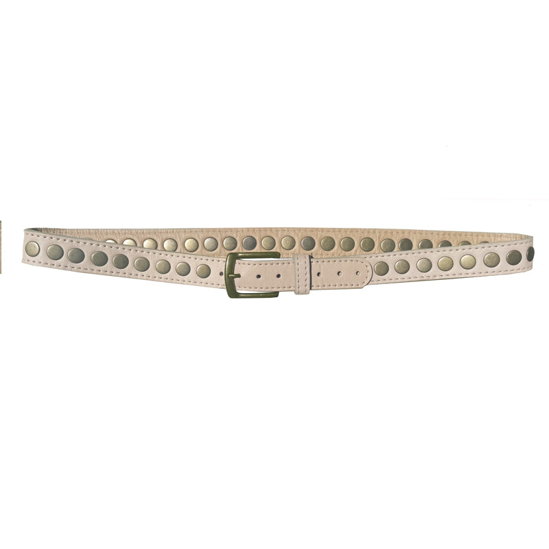 Large Rivets All Around - Bone wAntique Brass