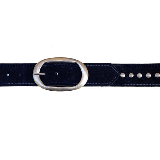 Oval Classic -Navy Suede Studded