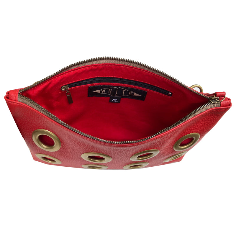 Copy of Grommet Clutch with Strap - Red