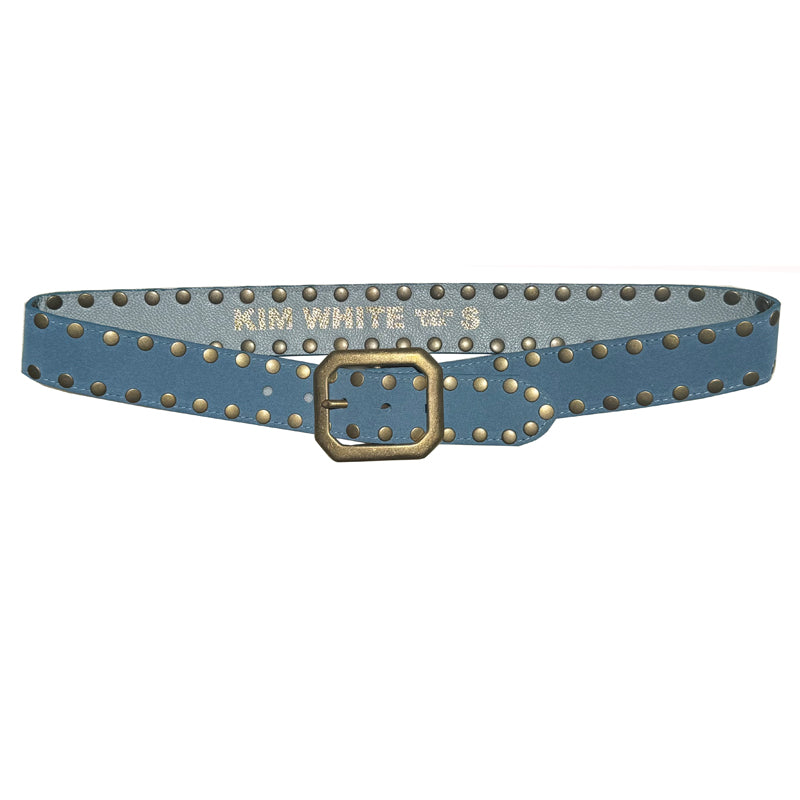 Squared Off Buckle - Powder Blue Suede