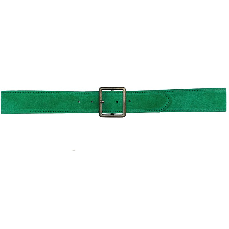 Thin Square Buckle - Lime Green Suede