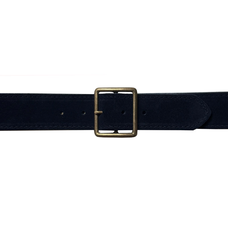 Thin Square Buckle - Navy Suede