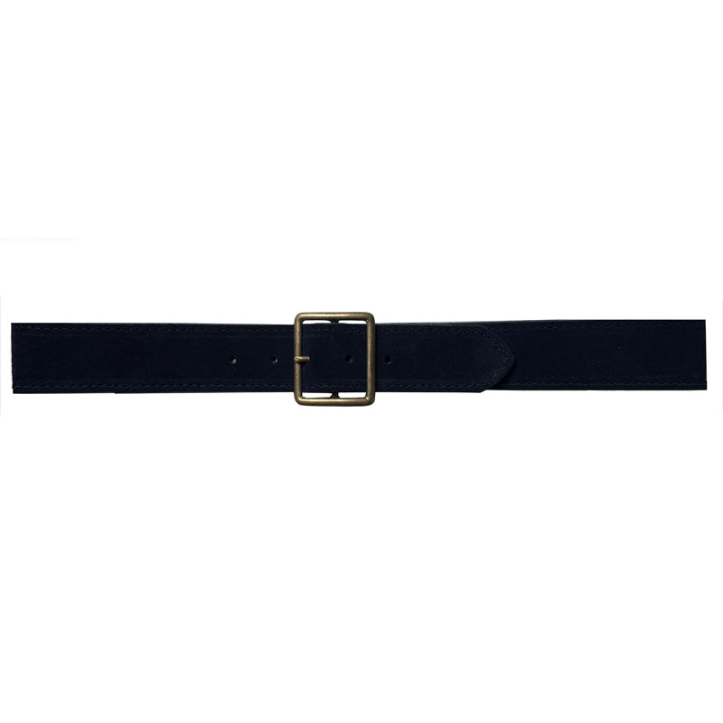 Thin Square Buckle - Navy Suede
