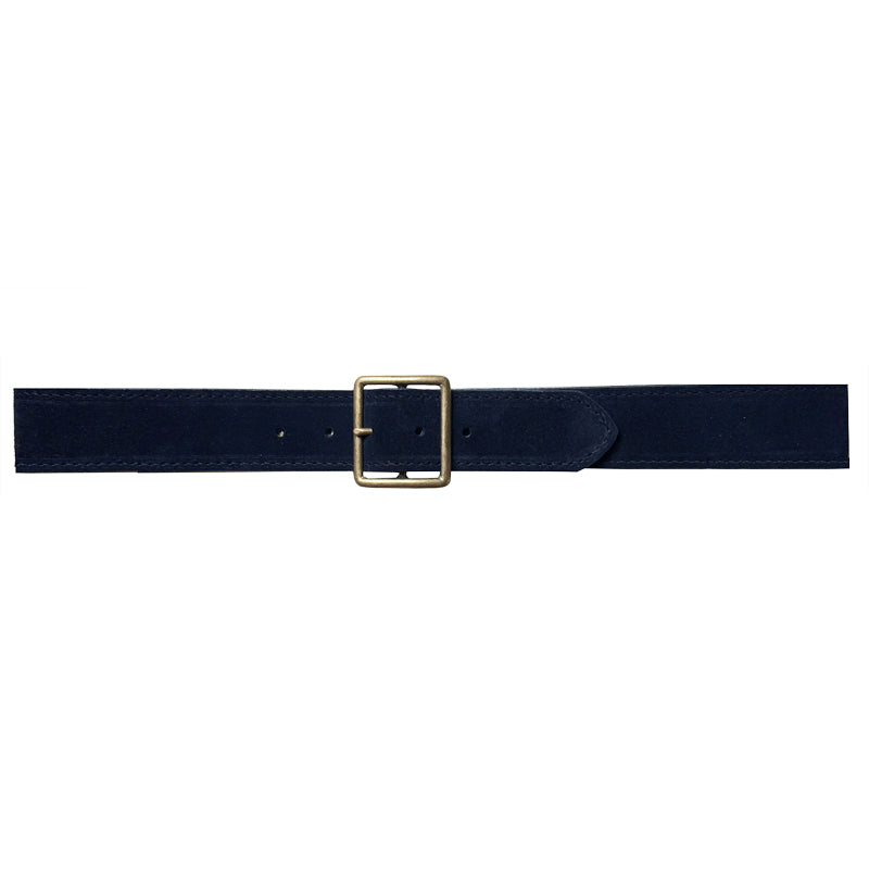 Thin Square Buckle - Navy Suede