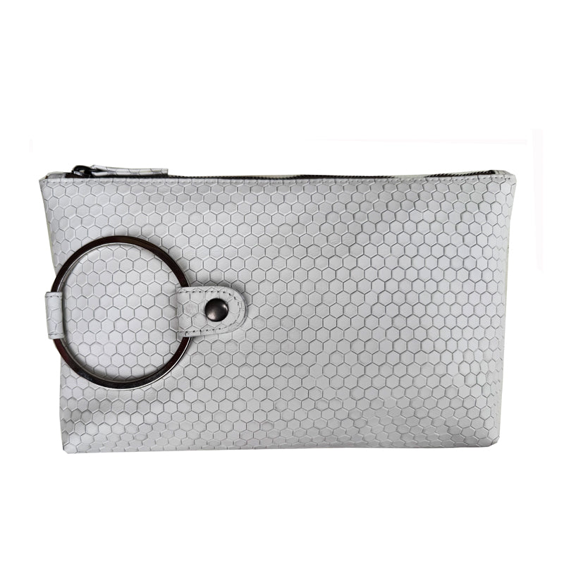 Ring Clutch - White Honeycomb