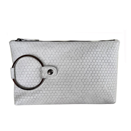 Ring Clutch - White Honeycomb