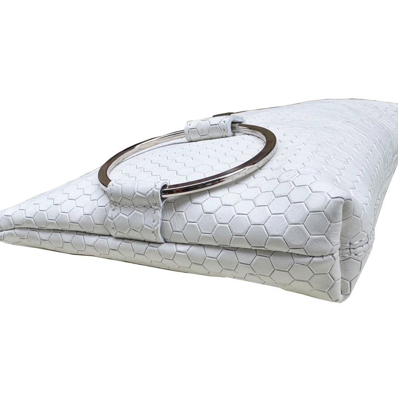 Ring Clutch - White Honeycomb